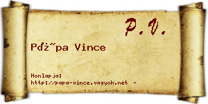Pápa Vince névjegykártya