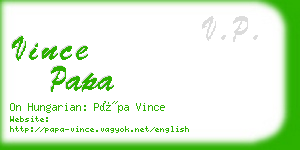 vince papa business card